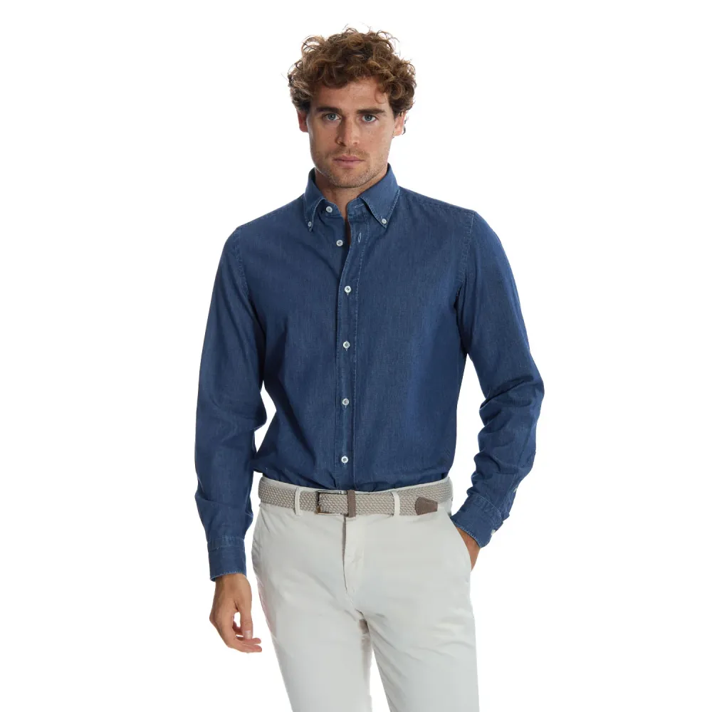 CAMICIA DI JEANS 6 PASSAGGI MANO E. Marinella