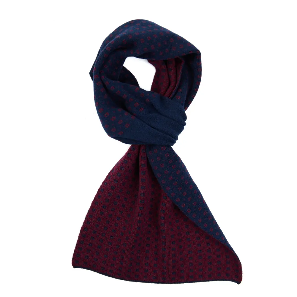 SCALDACOLLO BLU E BORDEAUX MICROFANTASIA E. Marinella