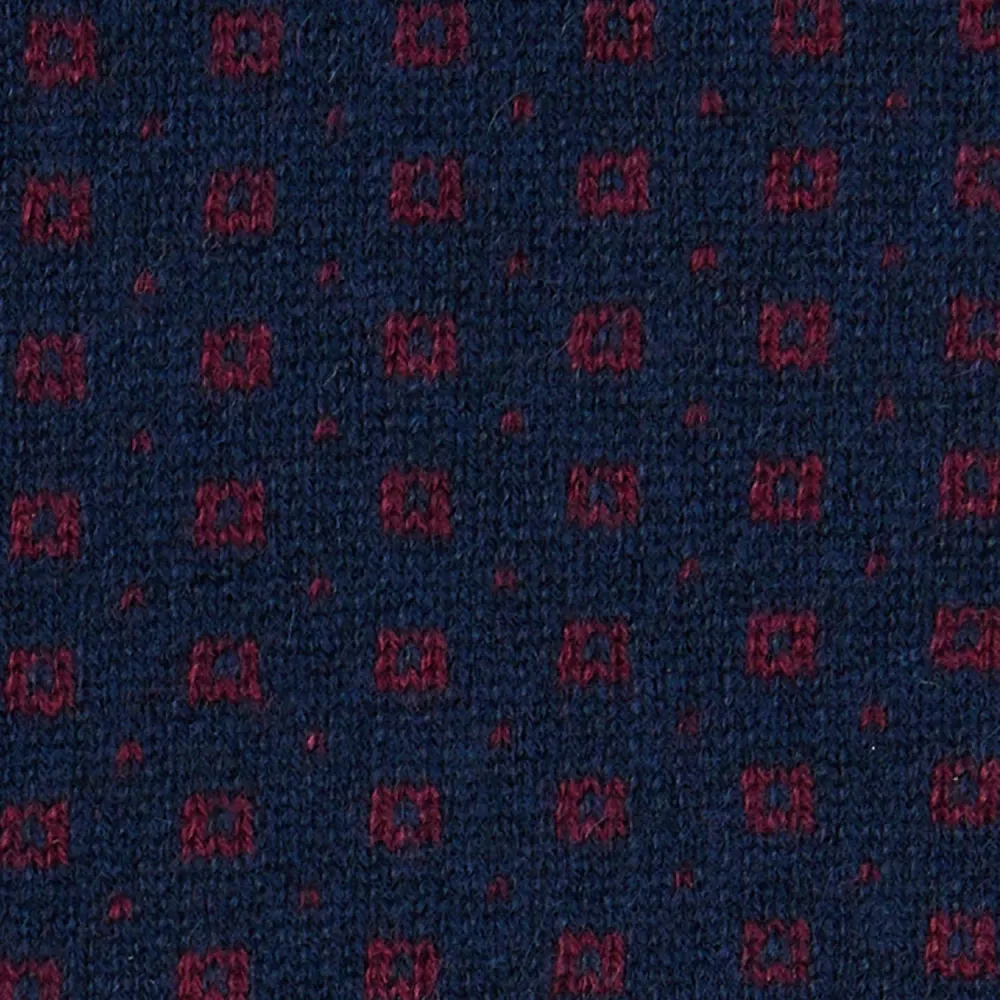 SCALDACOLLO BLU E BORDEAUX MICROFANTASIA E. Marinella
