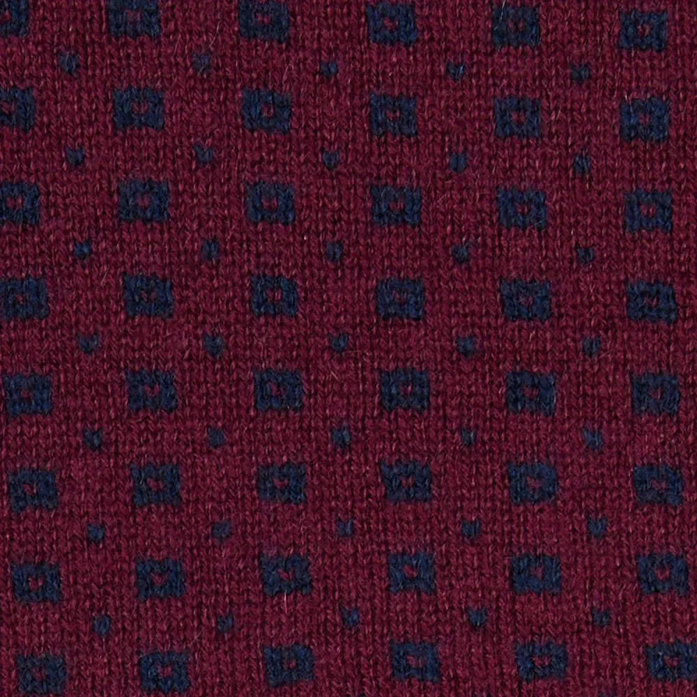 SCALDACOLLO BLU E BORDEAUX MICROFANTASIA E. Marinella