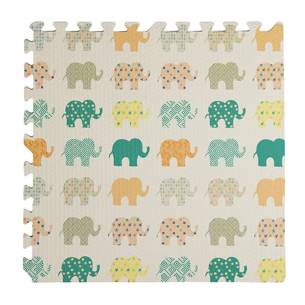 4pz Tappeto Tappetino Puzzle Morbido Elefante 60 X 60 X 0,8 Cm Per Bambini Gioco Da Interno