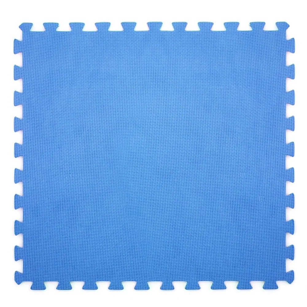6pz Tappeto Tappetino Puzzle Morbido Per Piscina 60x60x0.8 Blu Dh43871