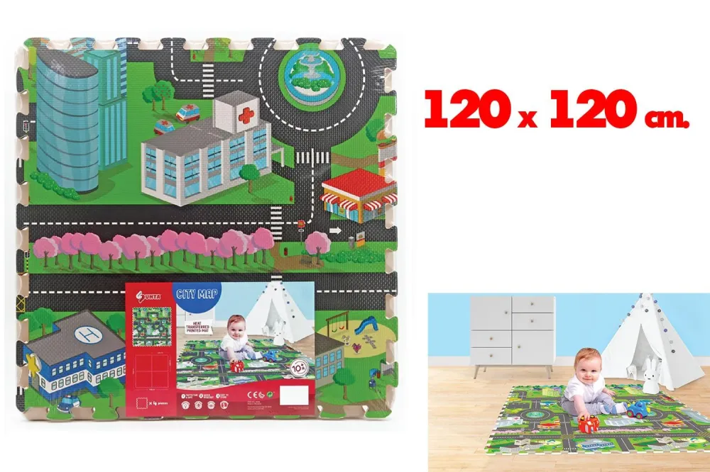 Tappeto Puzzle Mappa Citta' 120x120