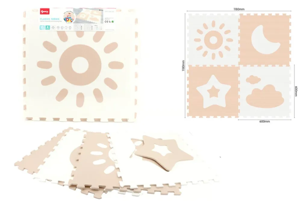 Tappeto Puzzle Sole Luna Stelle 120x120