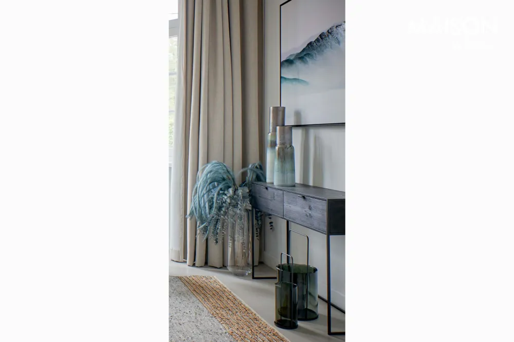 Tappeto grigio pelle riciclata e iuta Crudo Pomax - 240cm
