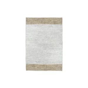 Tappeto grigio pelle riciclata e iuta Crudo Pomax - 240cm