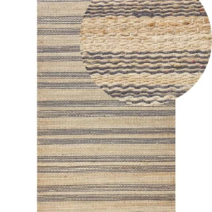Tappeto iuta camoscio e grigio 80 x 150 cm BUDHO
