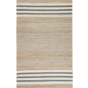 Tappeto iuta crema e grigio 80 x 150 cm MIRZA