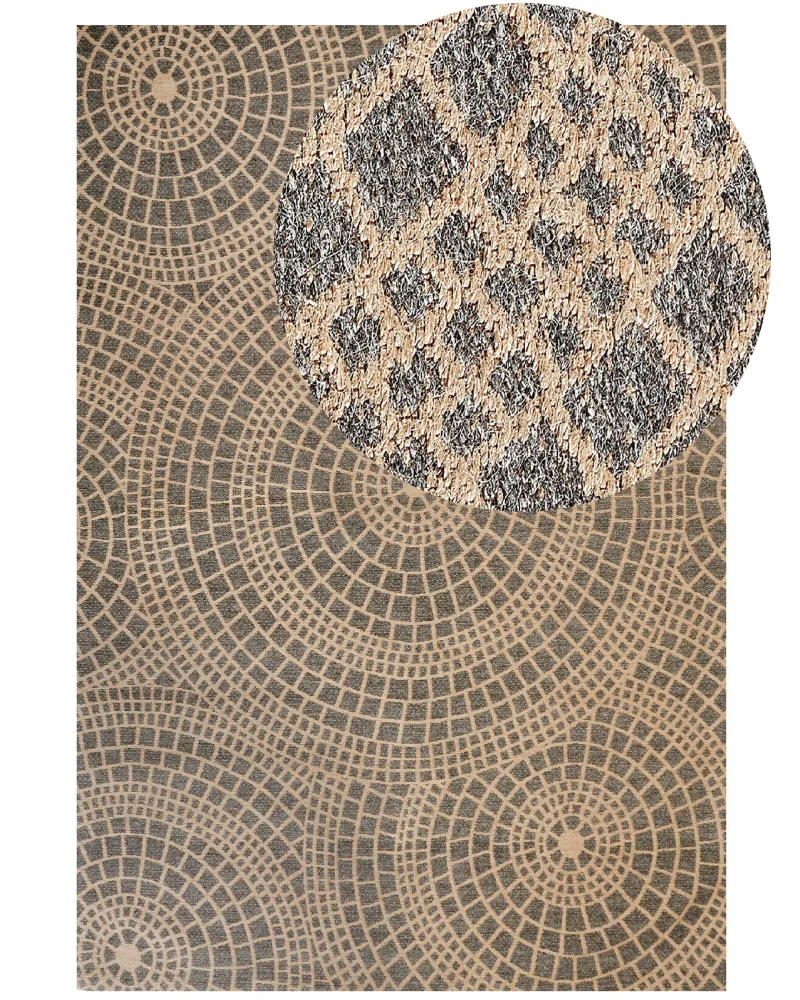 Tappeto iuta nocciola e grigio 200 x 300 cm ARIBA
