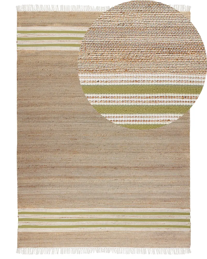 Tappeto iuta nocciola e verde 160 x 230 cm MIRZA