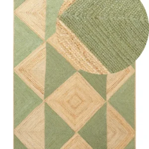 Tappeto iuta nocciola e verde 160 x 230 cm CALIS