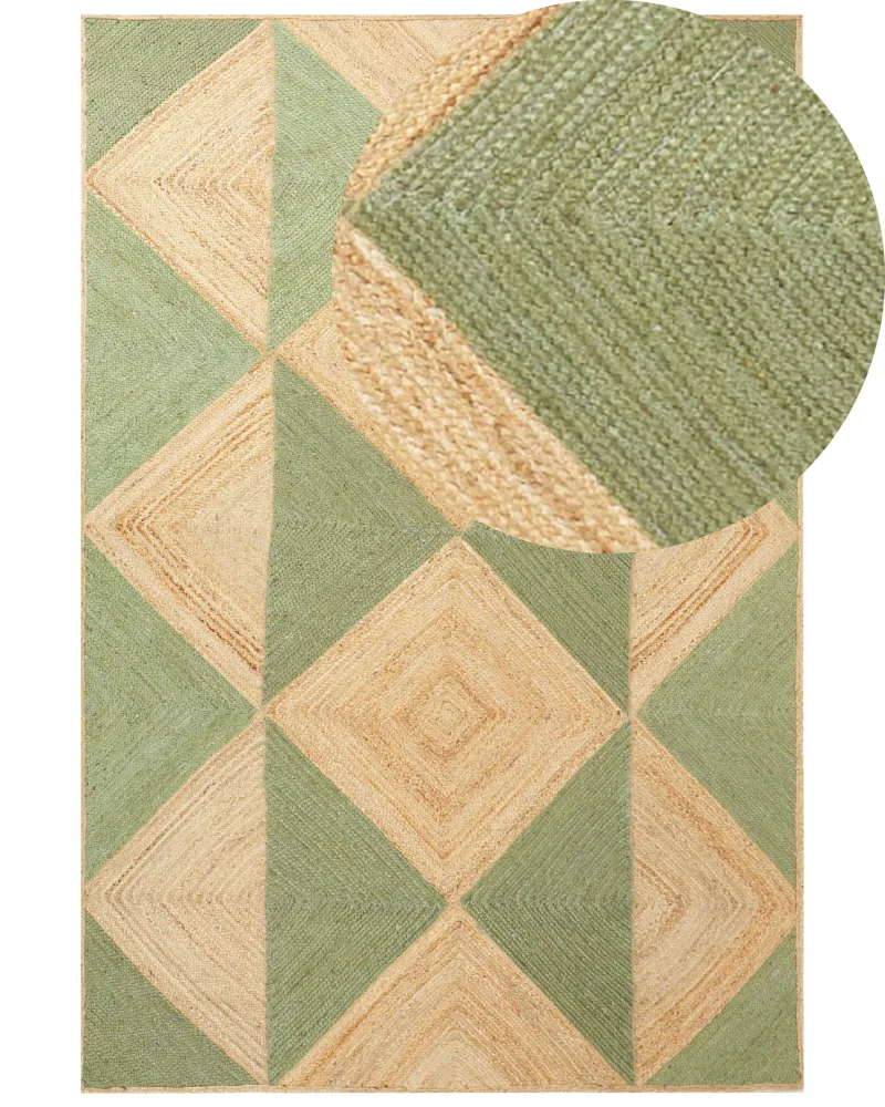 Tappeto iuta nocciola e verde 200 x 300 cm CALIS