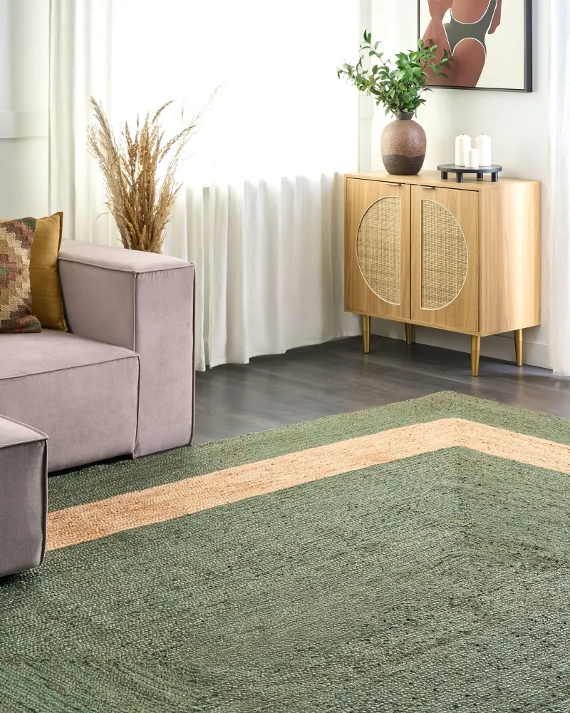 Tappeto iuta verde 300 x 400 cm KARAKUYU