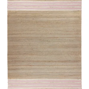 Certificato CE Tappeto iuta camoscio e rosa pastello 160 x 230 cm MIRZA