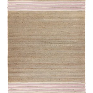 Certificato CE Tappeto iuta sabbia e rosa pastello 160 x 230 cm MIRZA