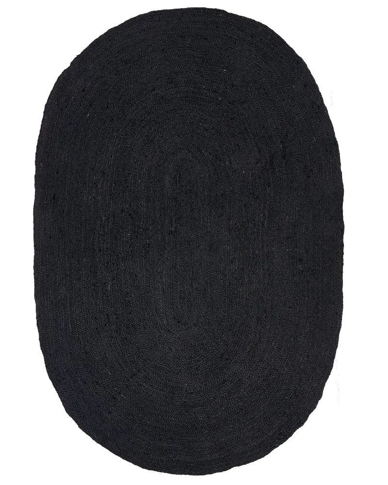 Tappeto iuta nero 160 x 230 cm DEMIRCI con Certificazione di Qualità