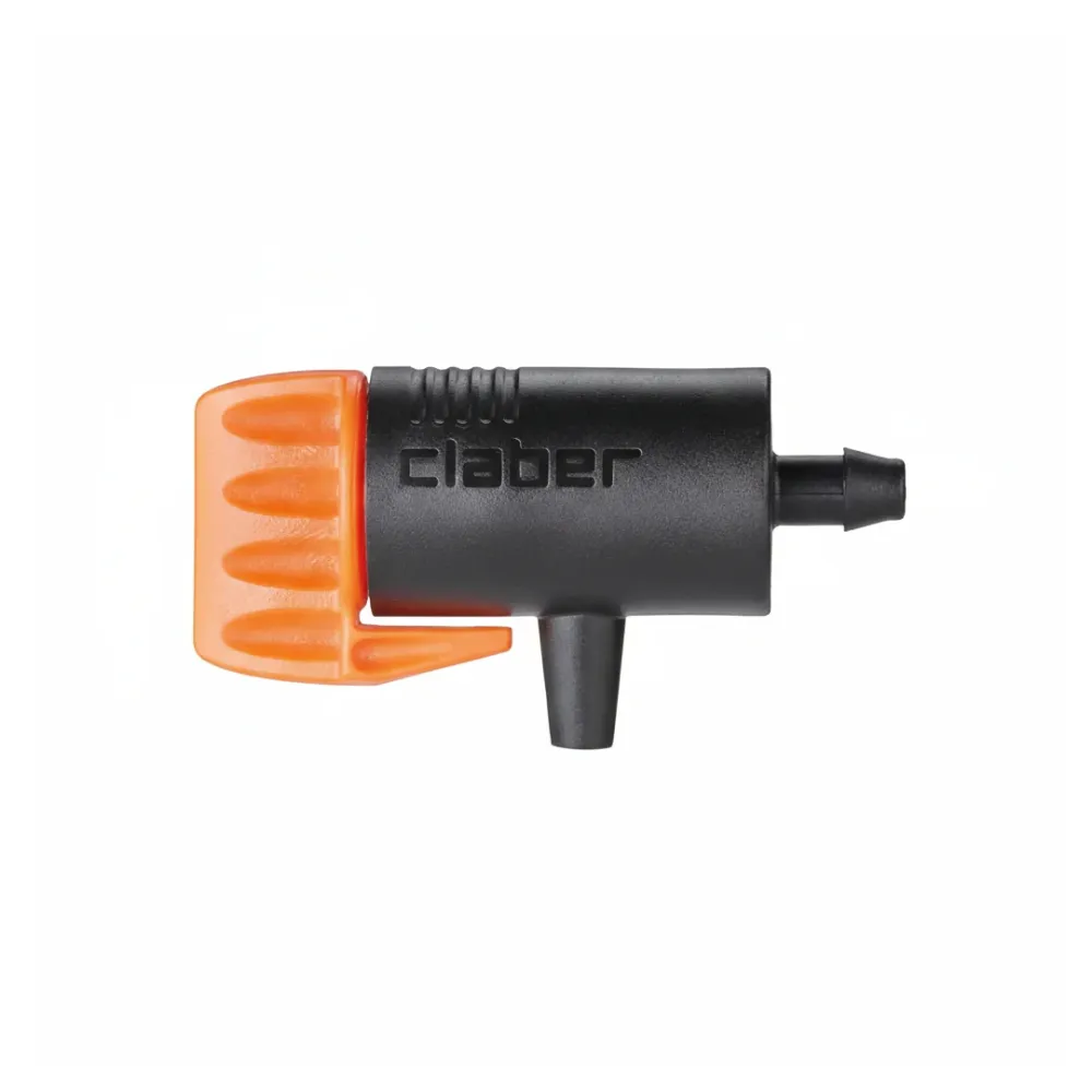 Gocciolatore fine linea Claber Rainjet regolabile 0–6 l/h per microtubo 1/4”