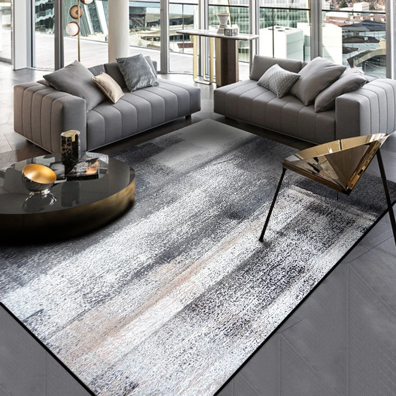Grigliato Drenante Tappeto con motivo di pittura pennellate industriali Tappeto poliestere grigio Tappeto lavabile antisci...