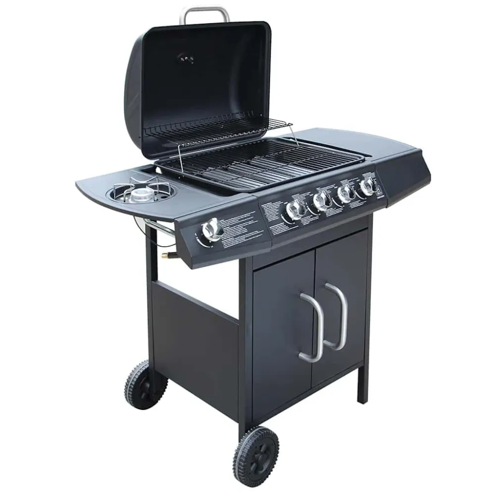 Barbecue e Griglia Gas 4+1 Fornelli Nero