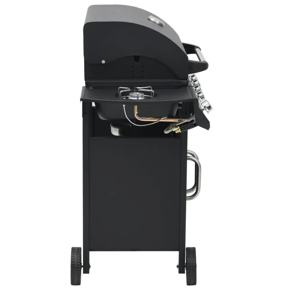 Barbecue e Griglia Gas 4+1 Fornelli Nero Acciaio