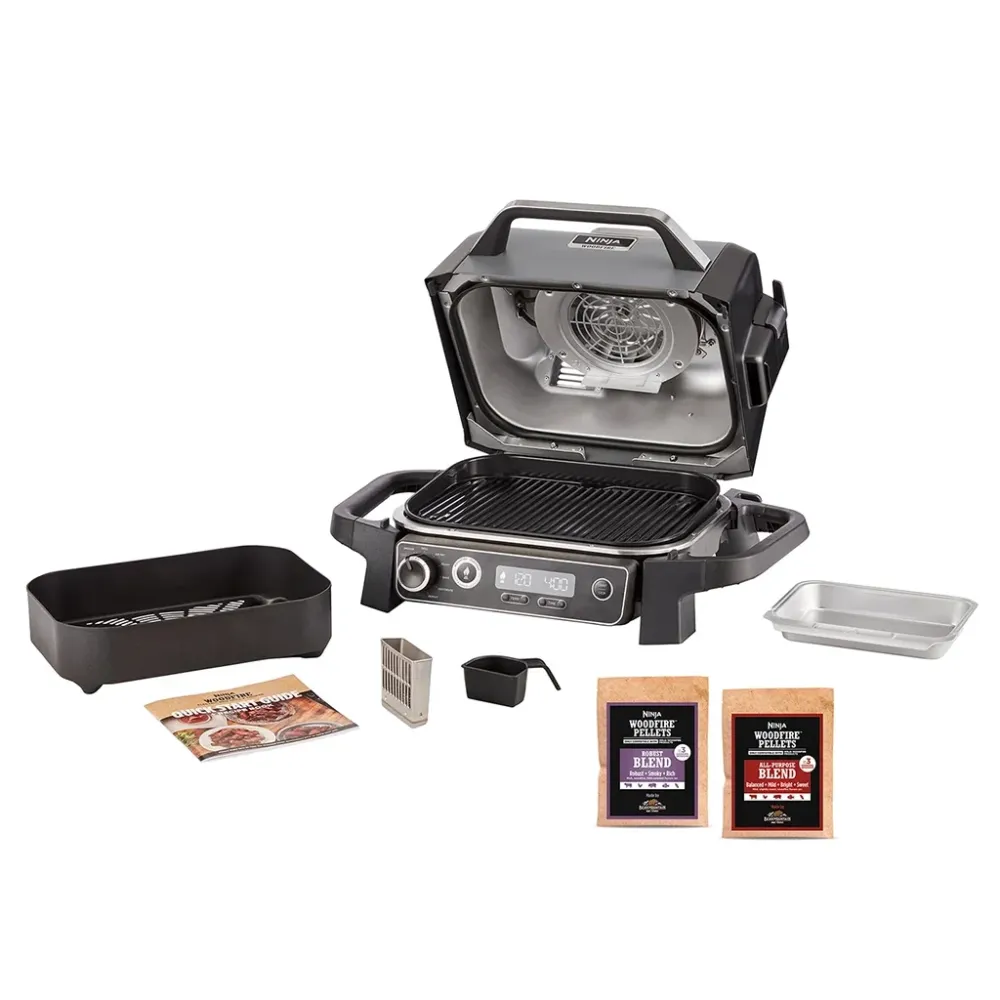 Affumicatore per Carne Grill elettrico da esterno con affumicatore e friggitrice ad aria Ninja®