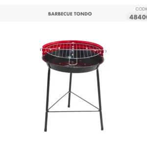 Barbecue tondo metallo nero e rosso 41,5x33x45 cm - Casalinghi del Giudice