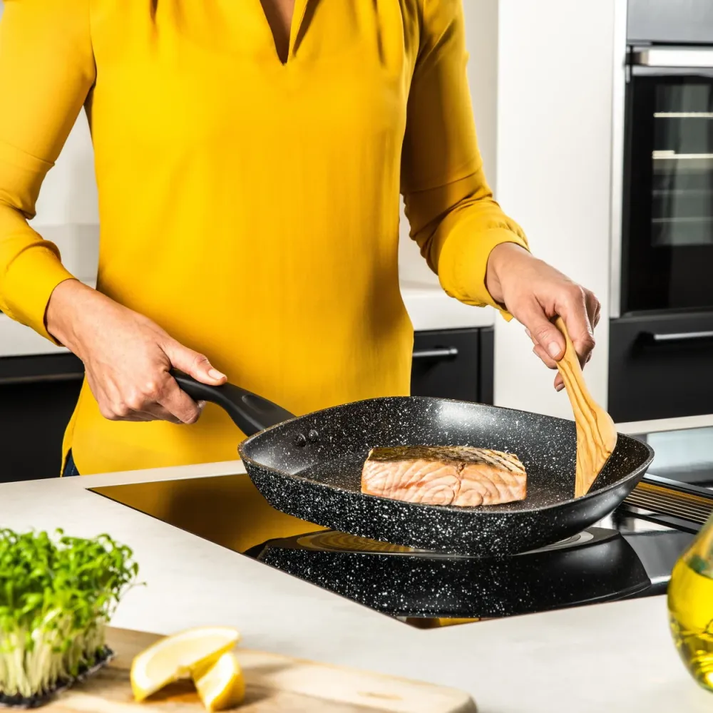 Westinghouse Padella Griglia 28 cm - Effetto Pietra - Marmo Nero