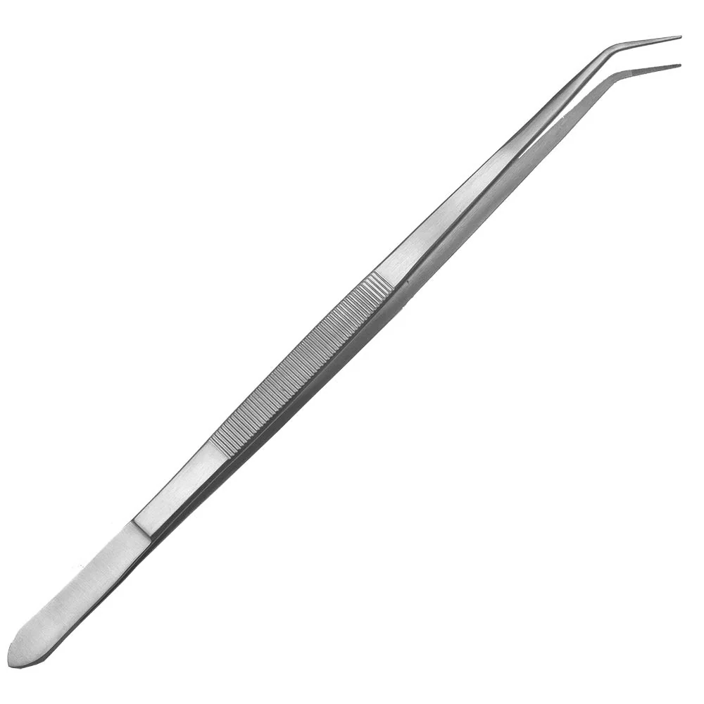 Pinzetta da cucina - punta fine e ricurva - lunga 30 cm - pinzetta da cucina - pinzetta per griglia - pinza per griglia -...