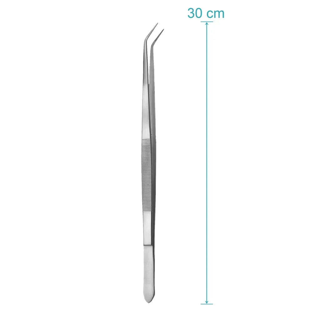 Pinzetta da cucina - punta fine e ricurva - lunga 30 cm - pinzetta da cucina - pinzetta per griglia - pinza per griglia -...