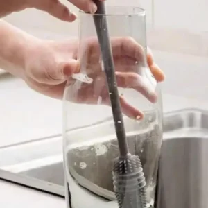 Cepillo de limpieza de silicona de mango largo premium que limpia en profundidad cada rincón y recoveco, perfecto para taz...