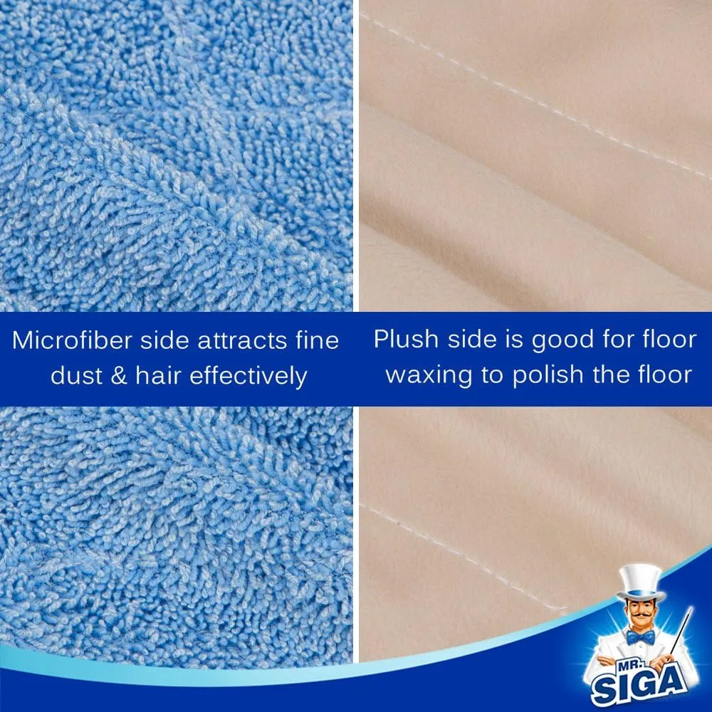 MR.SIGA Professional Microfiber Mop Refills, Pack 3, Size: 42cm X 23cm