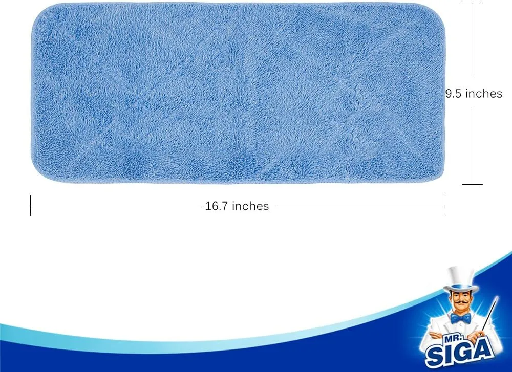 MR.SIGA Professional Microfiber Mop Refills, Pack 3, Size: 42cm X 23cm