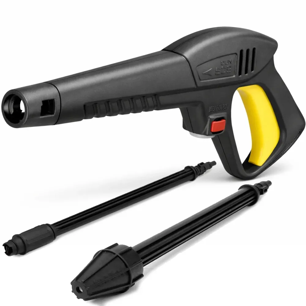 Pistola Idropulitrice Spruzzo 160Bar con 2 Lance Compatibile Idropulitrici PP e Fibra di Vetro Nero