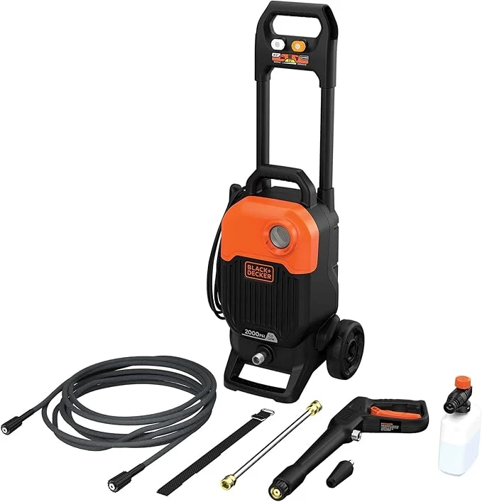 Idropulitrice Nero notte & Decker 150 bar 2000w 450 l/hr 2000w BEPW2000-qs : Kit con Tubo e Lancia