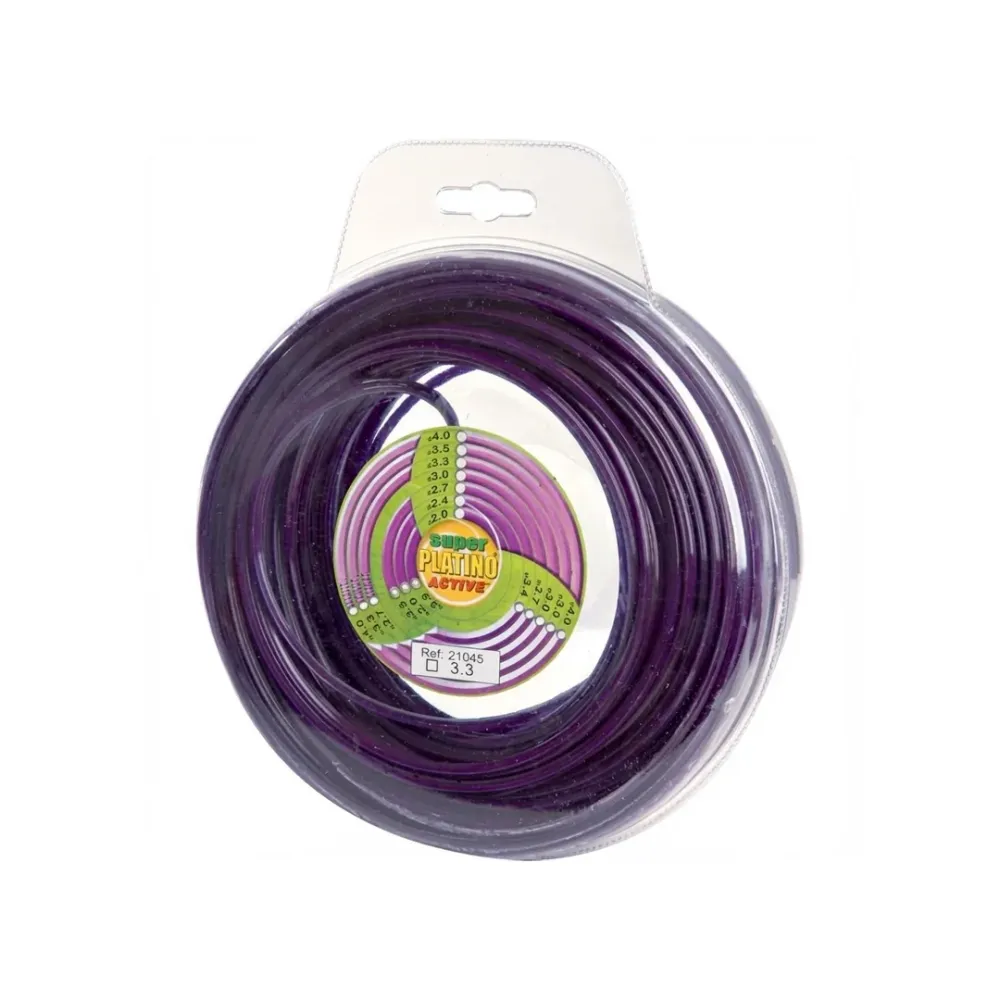 Filo Decespugliatore Active Platino Quadro Ø3,3 mm x 45 m Alta Resistenza
