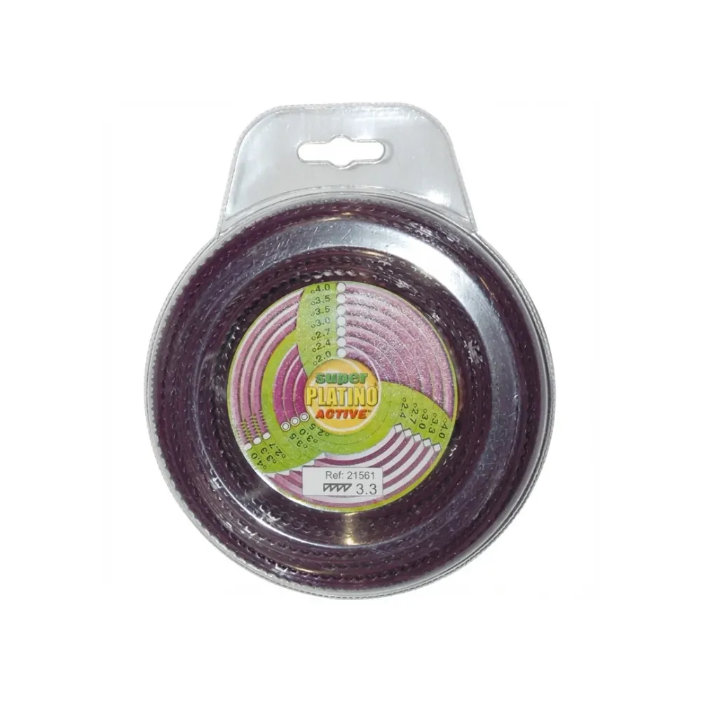 Filo Decespugliatore Active Platino Seghettato Ø3,3 mm x 49 m Alta Resistenza
