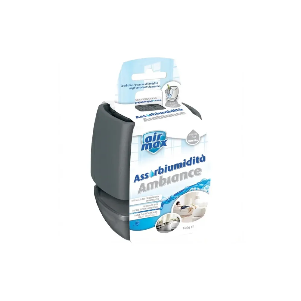 Airmax Mini Tab Kit Ambiance Grigio Deumidificatore con Ricarica 100 g