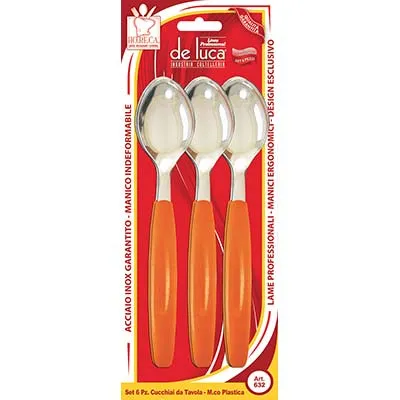 Cucchiai Tavola Super De Luca Inox Set 6 Pezzi Manico Colorato