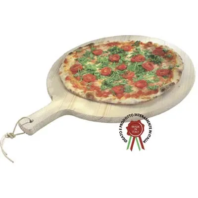 Tagliere Legno Rotondo con Manico Abete Massello Cm 34x1,8