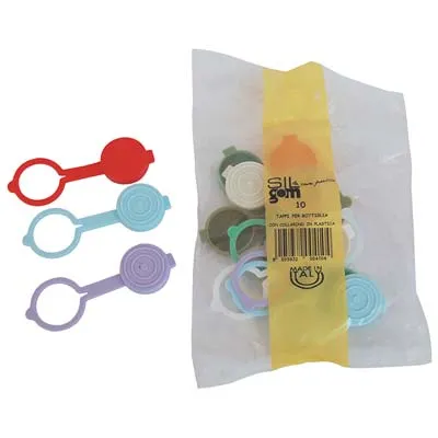 Tappo PVC con Anello per Bottiglie 1 Litro – Confezione 10 Pezzi