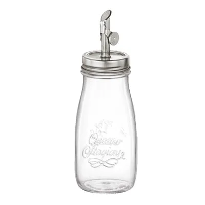 Vaso Vetro Genietti Olio 4 Stagioni Bormioli con Tappo Dosatore 400 ml