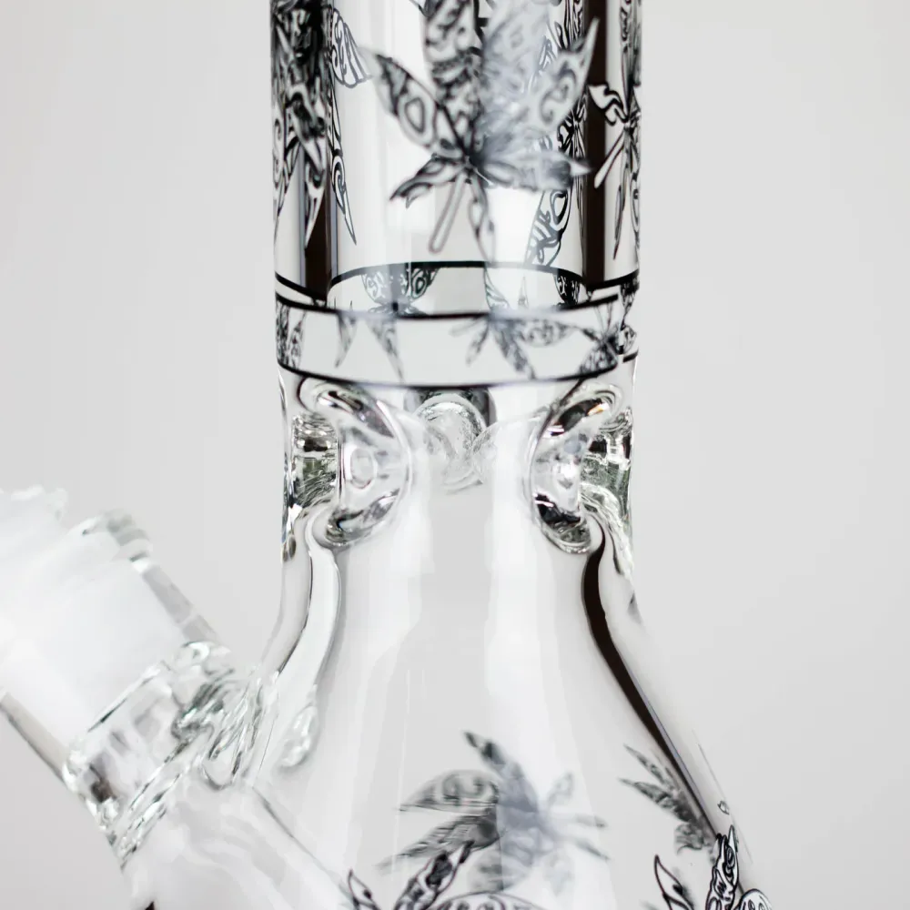 Lampione Solare 14″ Glow---Dark vetro Beaker Bong - Leaf
