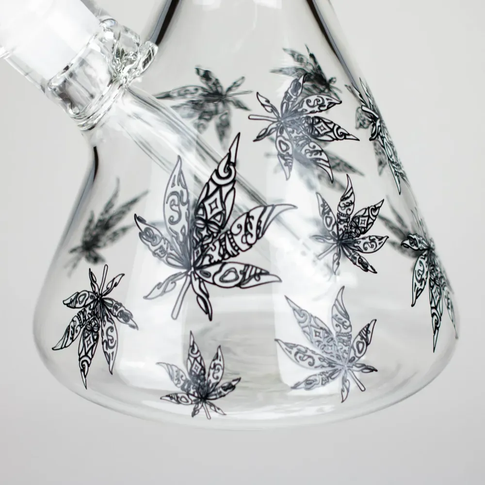 Lampione Solare 14″ Glow---Dark vetro Beaker Bong - Leaf