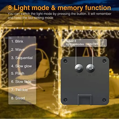 Kolpop Stringa Luci Solari,Catena Luminosa Solare Esterni 24M 240LED...