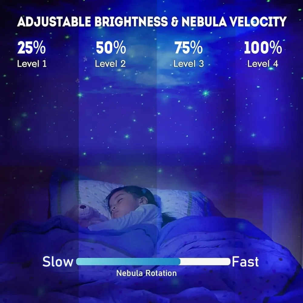 Luce Notturna forma di astronauta, Proiettore con Nebulosa, Timer