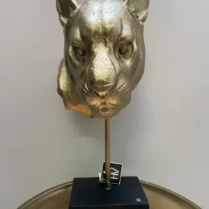 Statua testa di tigre dorata