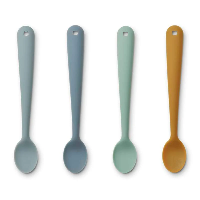 Liewood Cucchiaini per Bambini Siv - 4 pezzi - Silicone - Mix Blu Multi