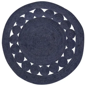 Tappeto iuta blu cupo ø 120 cm KOYUNLU