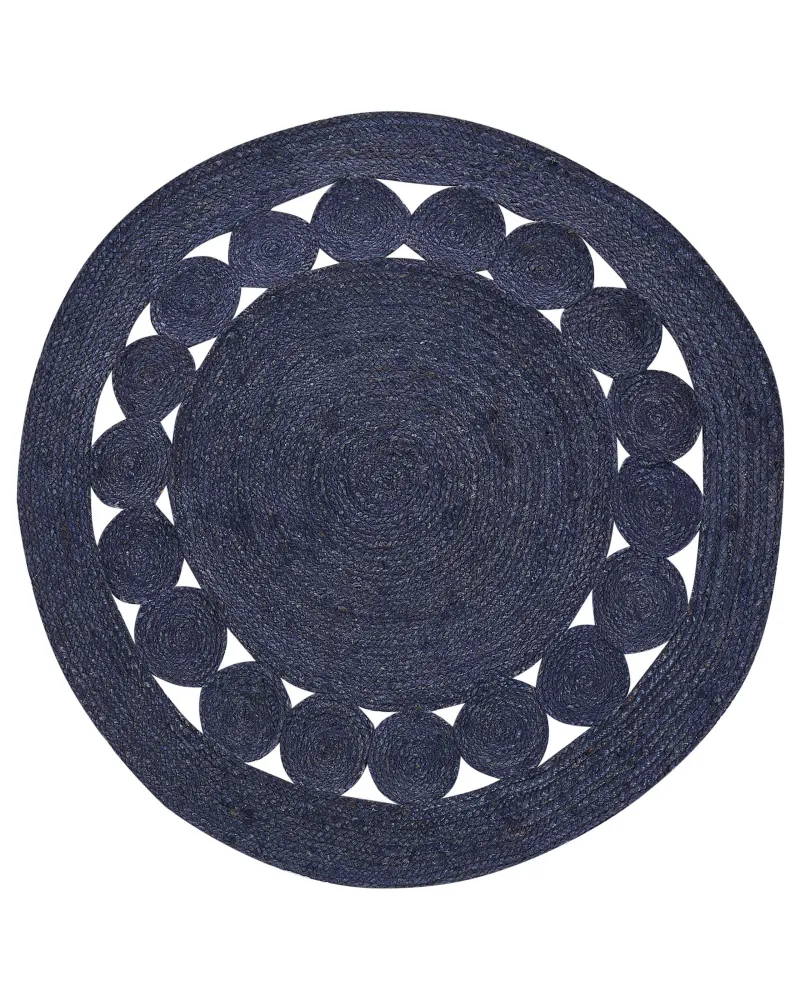 Tappeto iuta blu cupo ø 120 cm KOYUNLU
