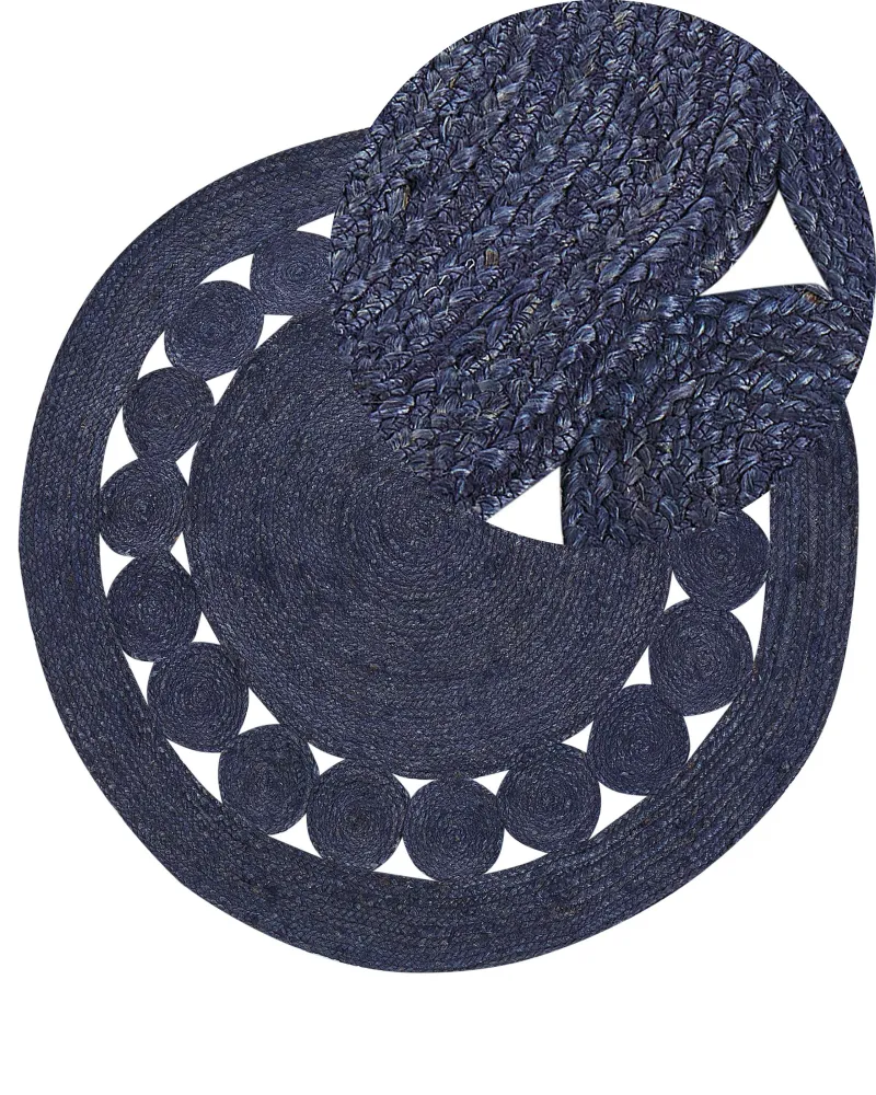 Tappeto iuta blu cupo ø 120 cm KOYUNLU